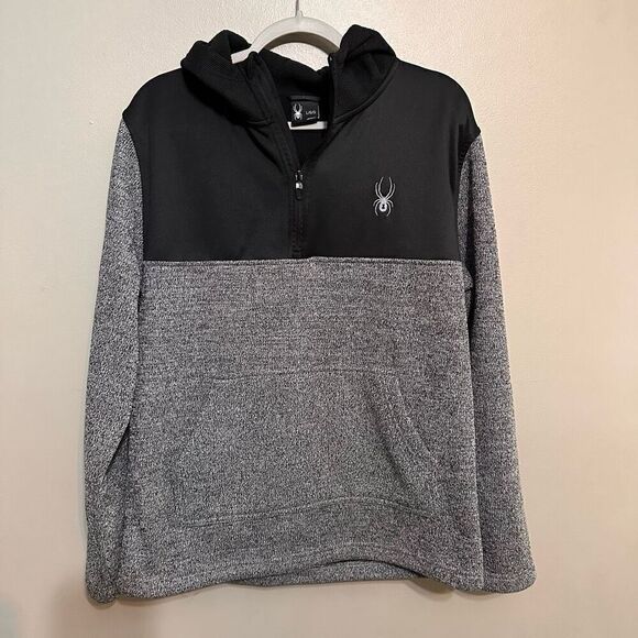 Spyder Men's Racer Quarter Zipper Pullover Hoodie size large - Picture 2 of 6